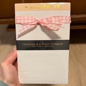 Teacher Life Notepad with Pink Ribbon